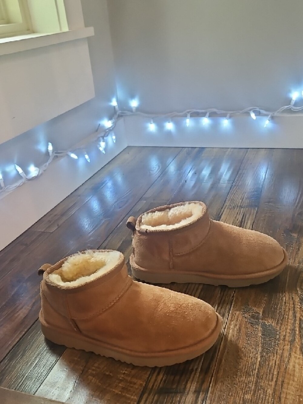 UGG Mini Suede Shearling Boots - Chestnut Tan - Picture 4 of 9